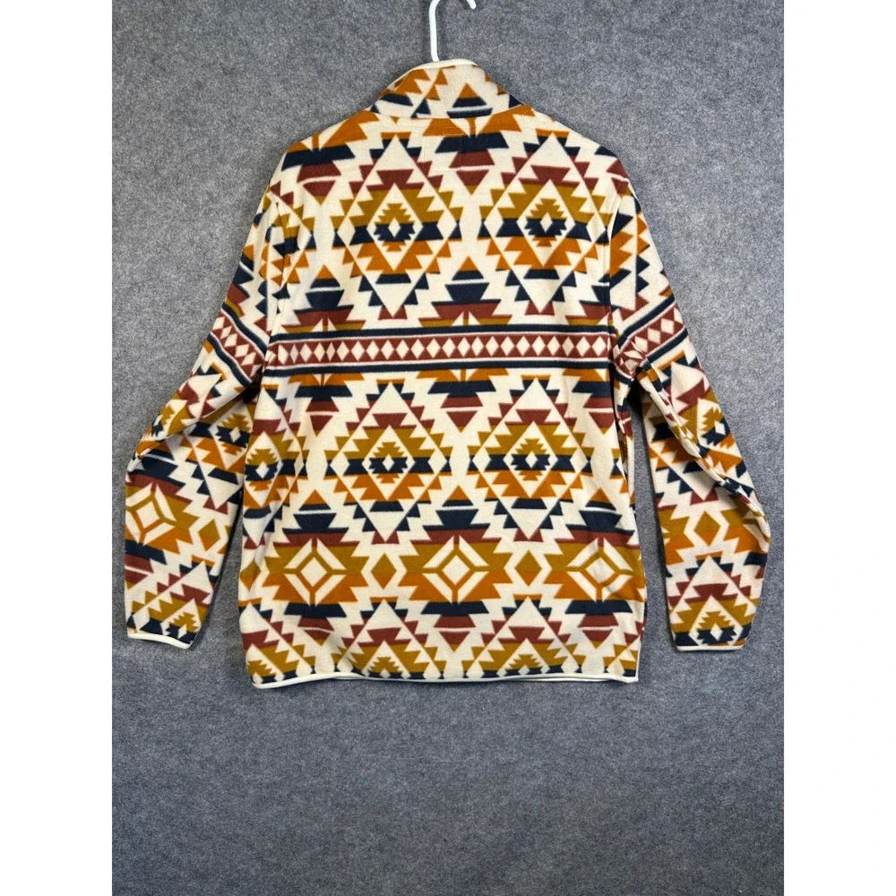 Telluride Clothing Co Mens Large Southwestern Aztec Fleece Pullover‎ Mock Neck L